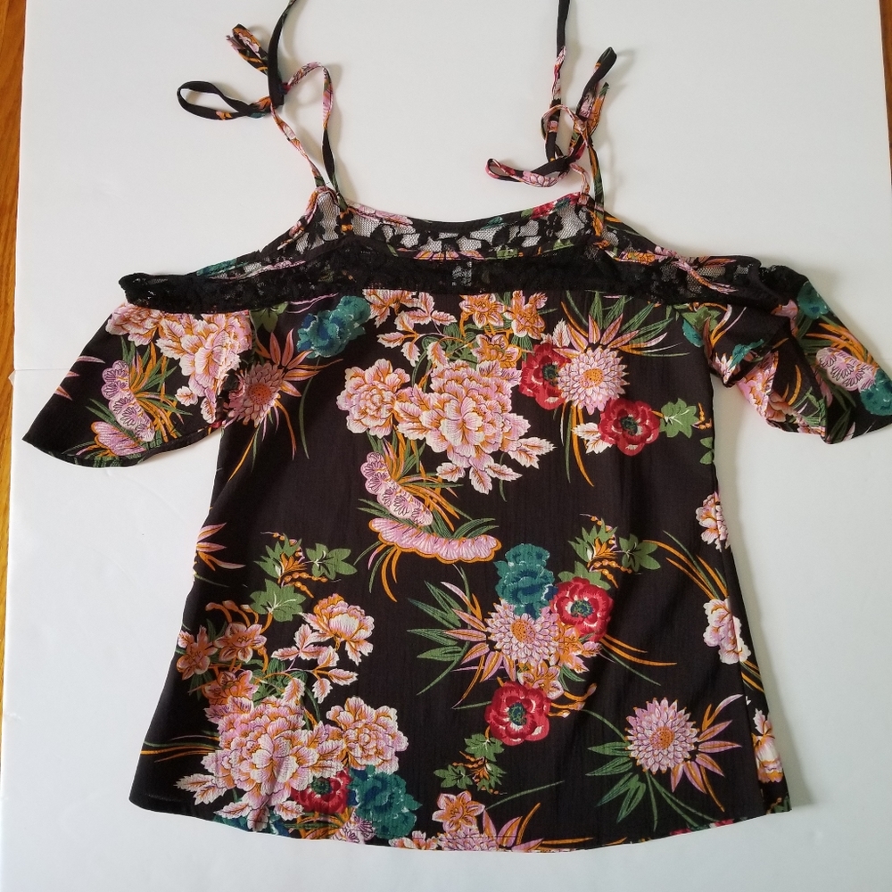 Cold shoulder spaghetti strap top